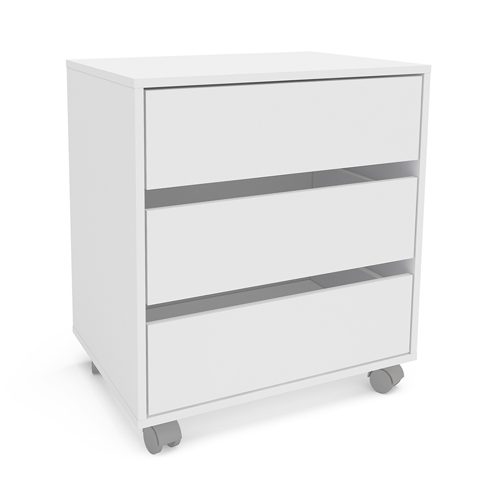 Gaveteiro Mauá 3 GV Branco 60 cm