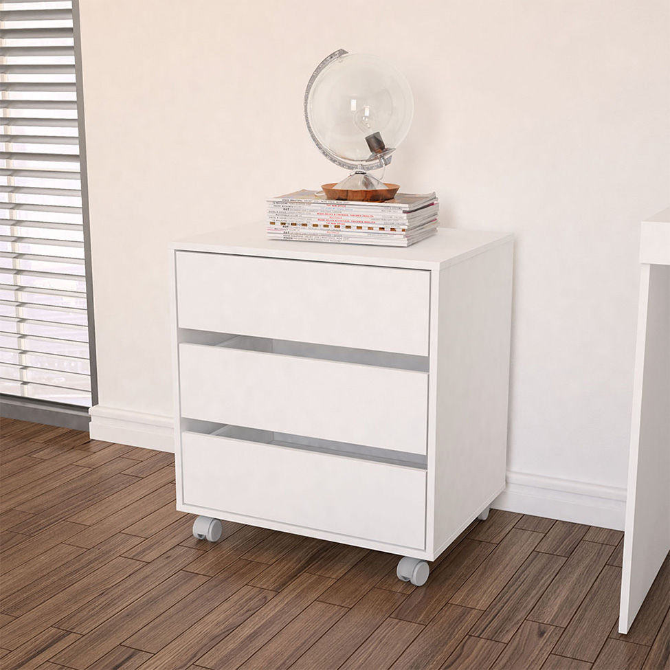 Gaveteiro Mauá 3 GV Branco 60 cm