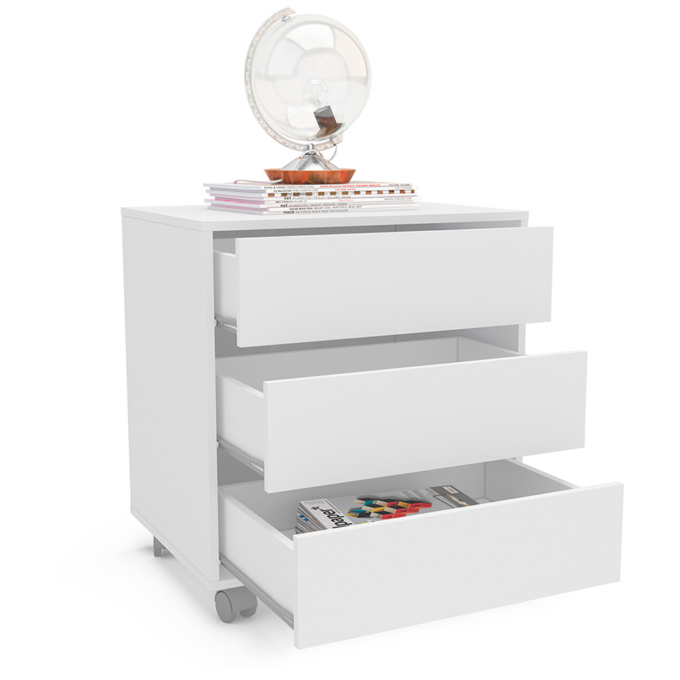 Gaveteiro Mauá 3 GV Branco 60 cm