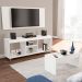 Conjunto Sala de Estar Painel com Rack e Mesa de Centro Branco
