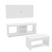 Conjunto Sala de Estar Painel com Rack e Mesa de Centro Branco