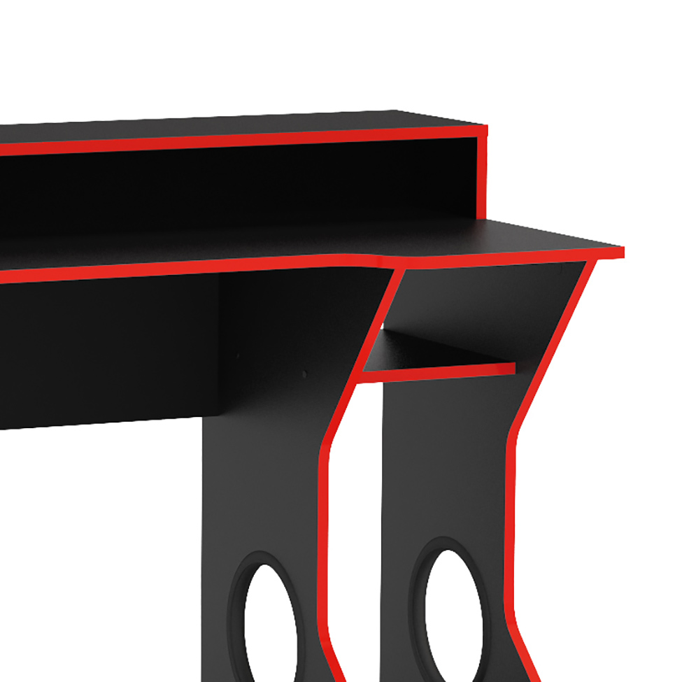 Mesa Gamer Fremont Preta e Vermelha