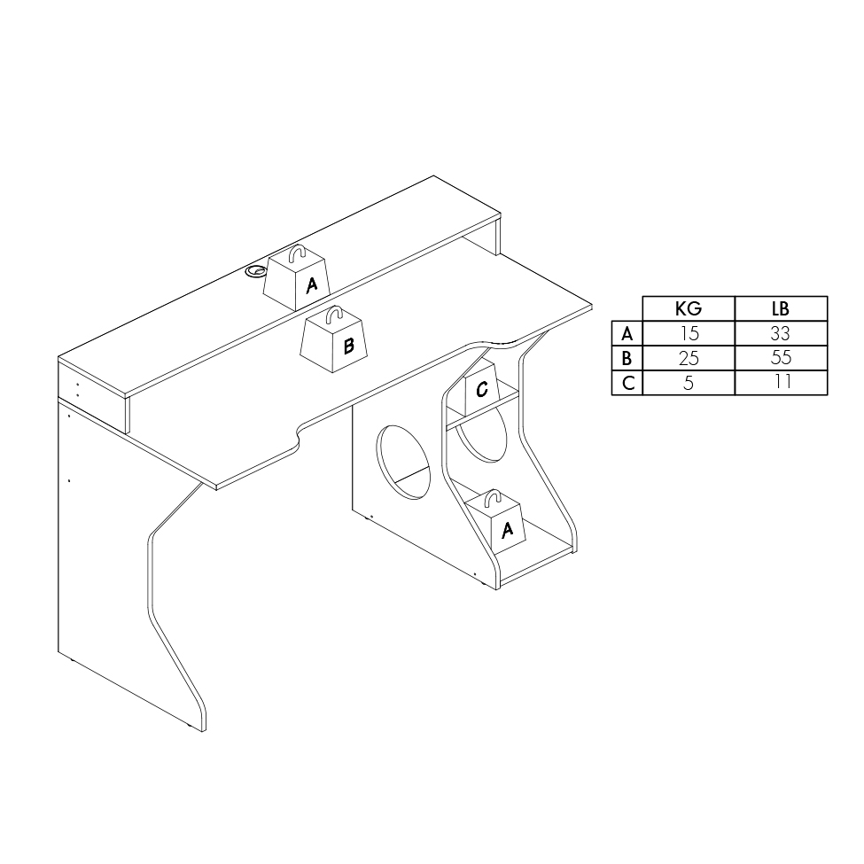 Mesa Gamer Fremont Preta e Vermelha