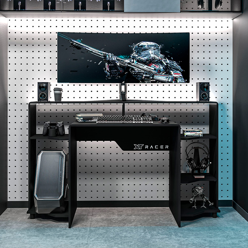 Mesa Gamer XT Racer Control Preta e Branca