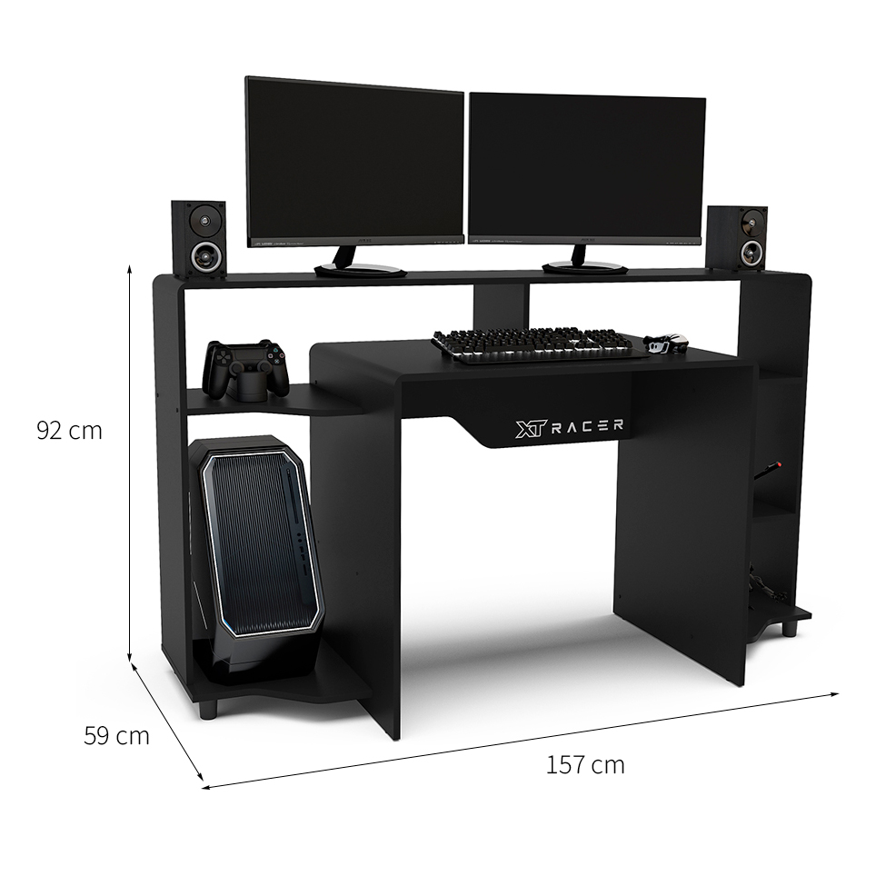 Mesa Gamer XT Racer Control Preta e Branca