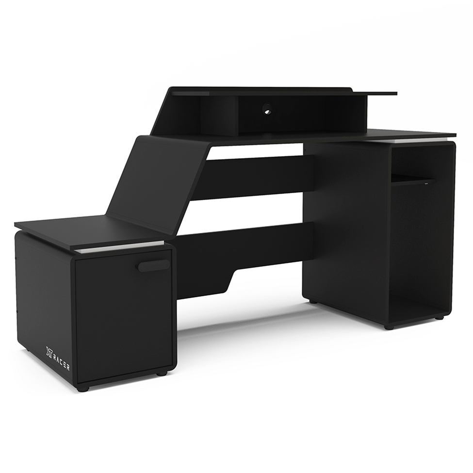 Mesa Gamer XT Racer Space Two 1 PT Preta e Branca