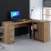 Mesa de Escritório Kit Espanha Castanho 2 portas e 3 gavetas