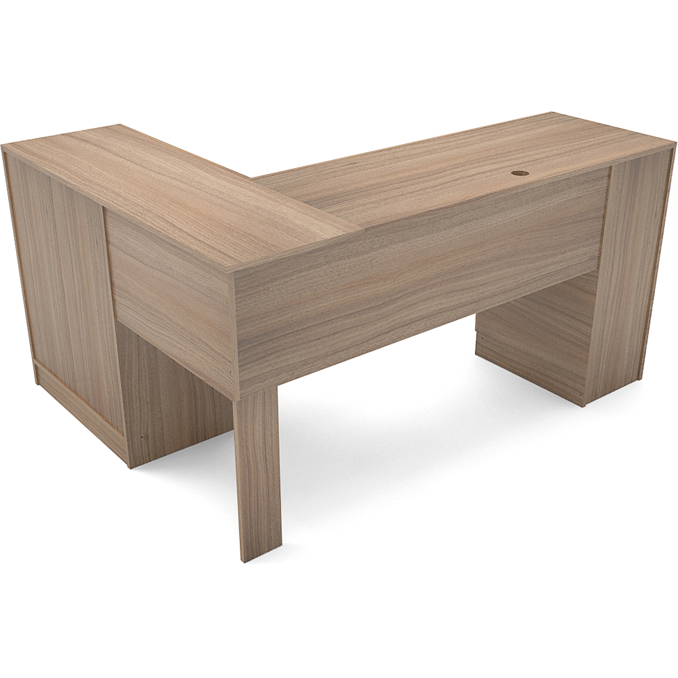 Mesa de Escritório Kit Espanha Castanho 2 portas e 3 gavetas