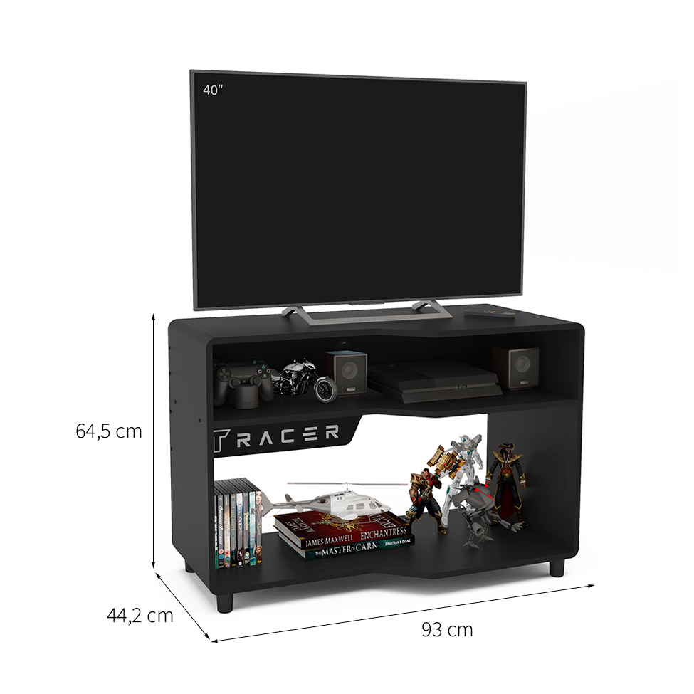 Rack Gamer XT Racer Max Air Preto e Branco 93 cm