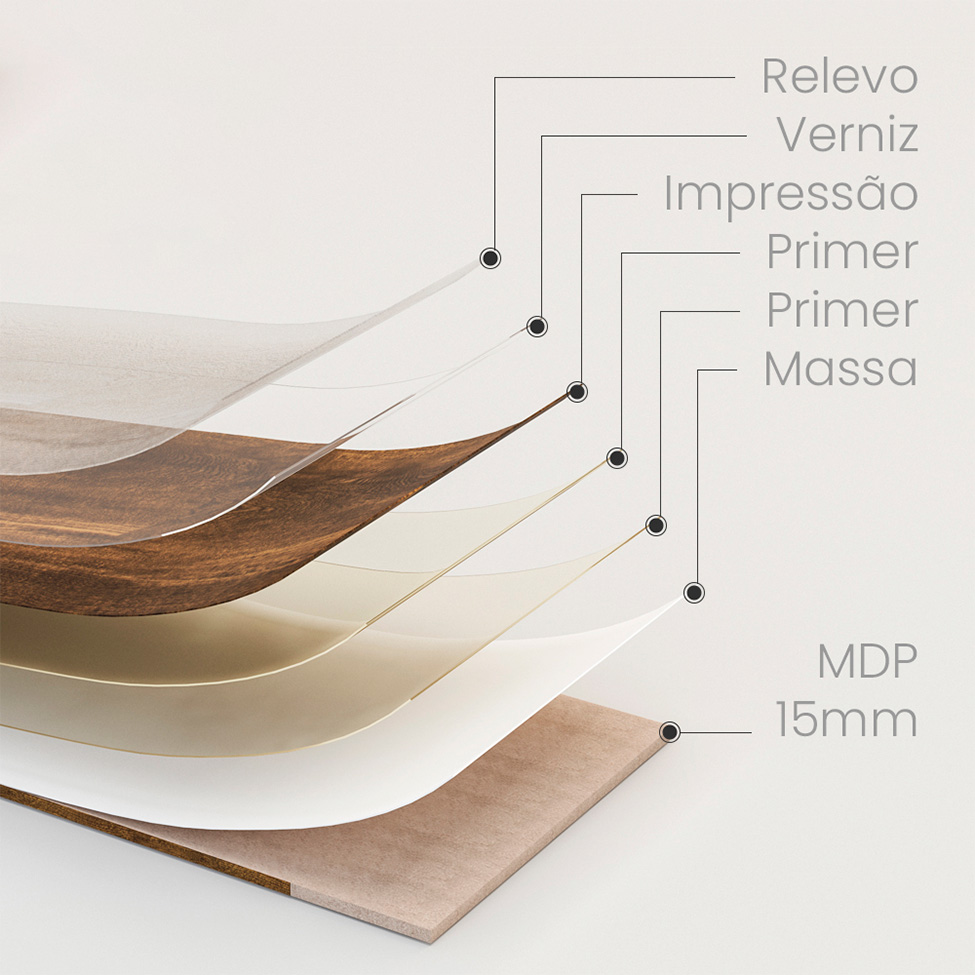 Tampo para Balcão Campanele Cinza 120 cm