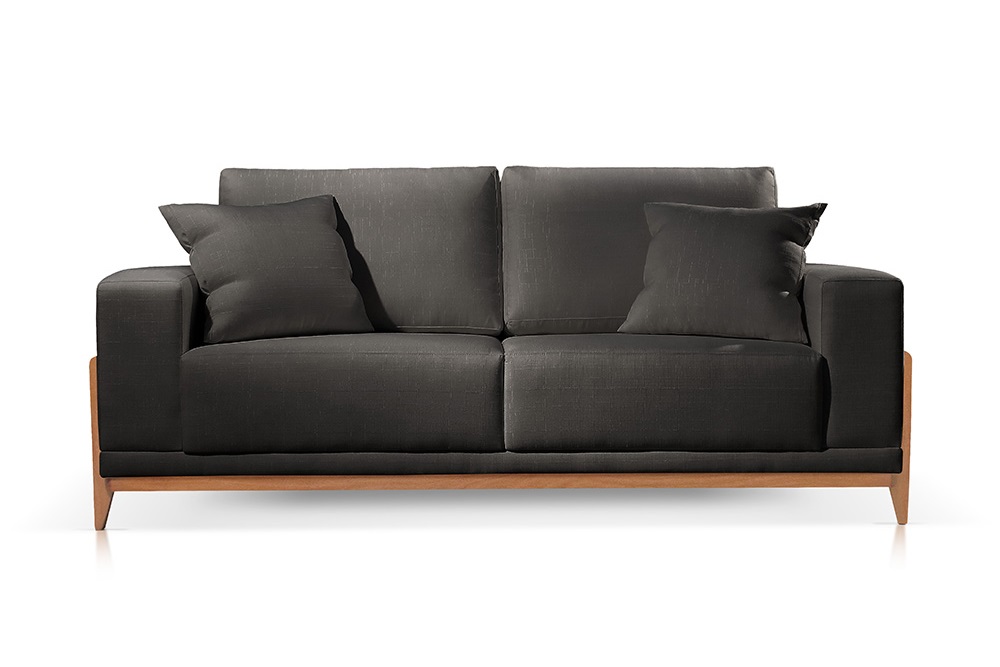 Sofá 2 Lugares Sala Estar Living Bellagio Linho Preto 1,9m
