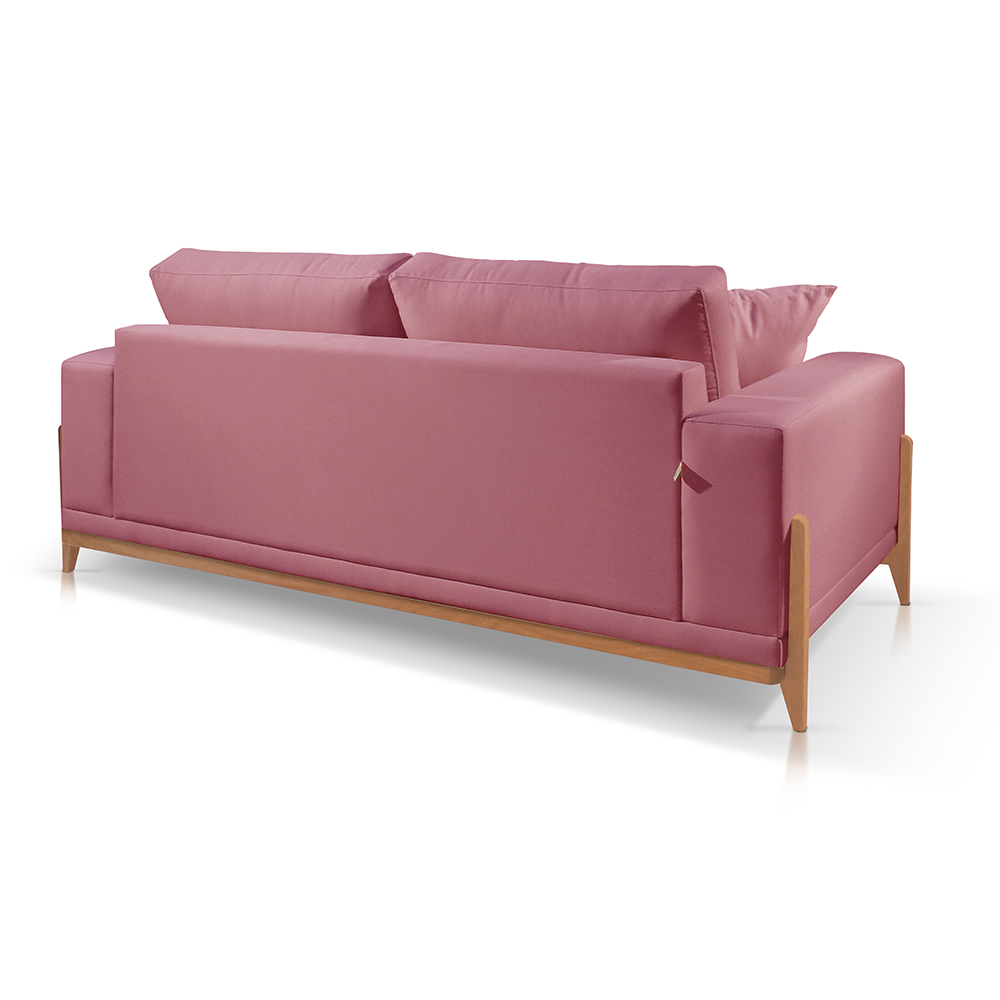 Sofá 2 Lugares Sala Estar Living Bellagio Suede Rose 1,90m