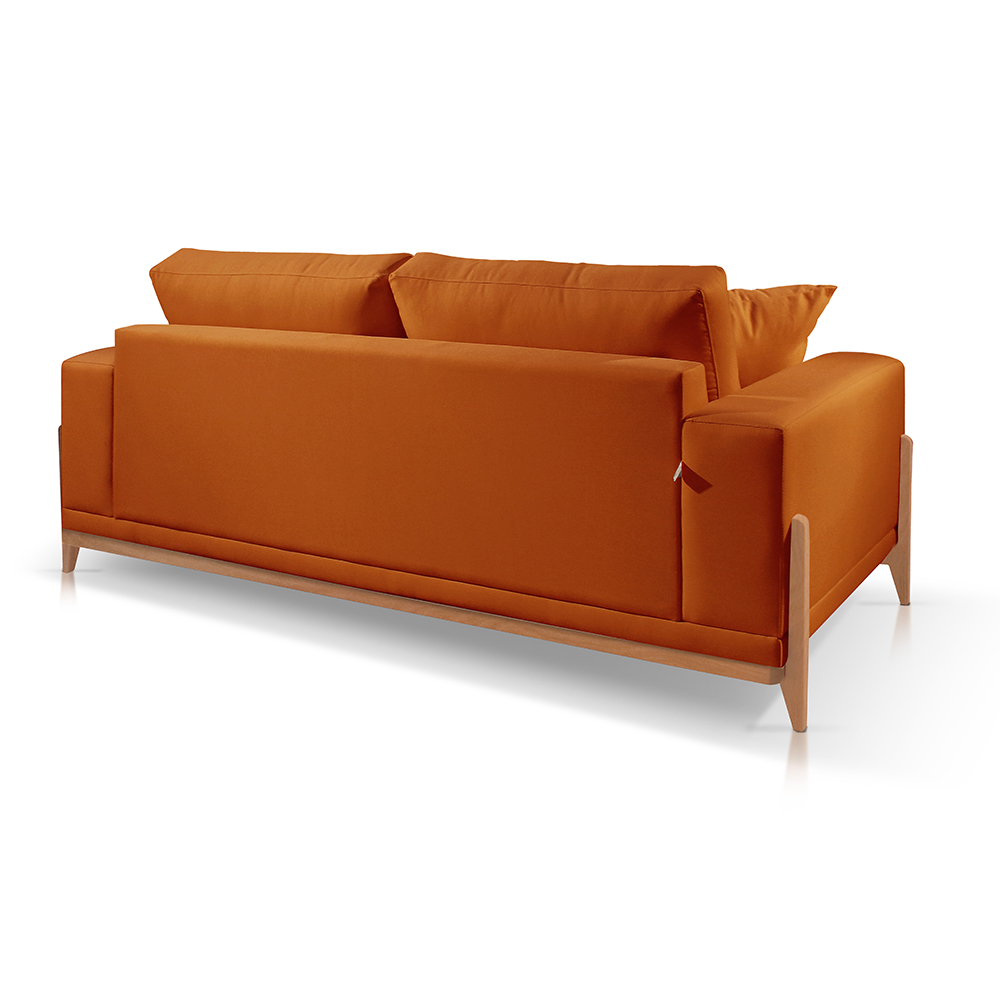 Sofá 2 Lugares Sala Estar Living Bellagio Suede Terracota 1,90m
