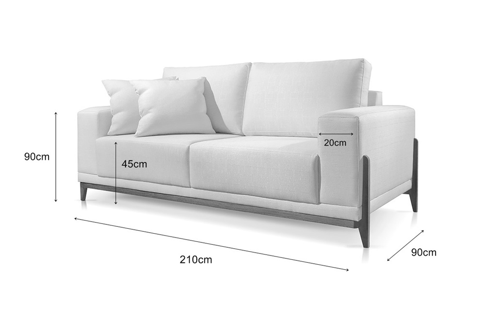 Sofá 3 Lugares Sala Estar Living Bellagio Suede Verde 2,10m