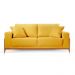 Sofá 3 Lugares Sala Estar Living Bellagio Veludo Amarelo 2,10m