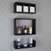 Conjunto Kit 3 Nichos Prateleiras Decorativas Preta para Banheiro