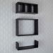 Conjunto Kit 3 Nichos Prateleiras Decorativas Preta para Banheiro