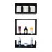 Conjunto Kit 3 Nichos Prateleiras Decorativas Preta para Banheiro