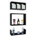 Conjunto Kit 3 Nichos Prateleiras Decorativas Preta para Banheiro