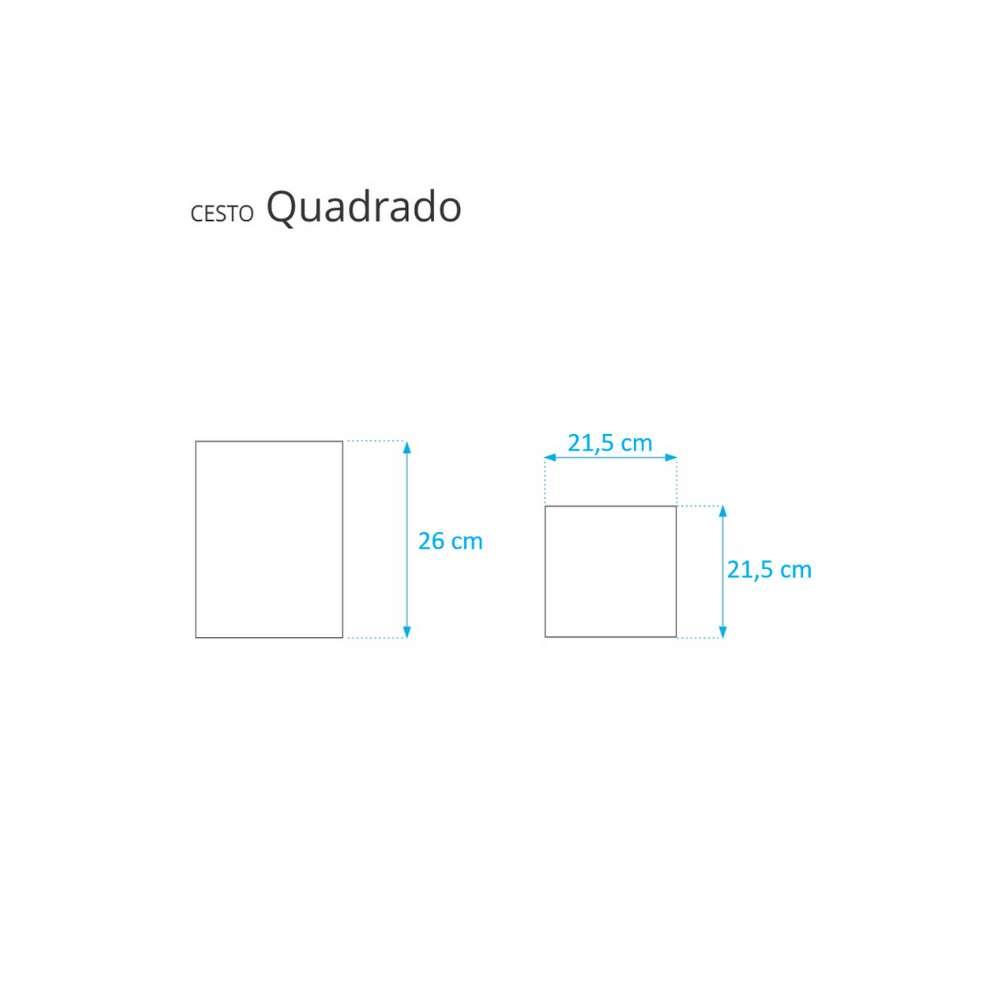 Lixeira Quadrada Preta Para Banheiro 26cm Capacidade 6,2l
