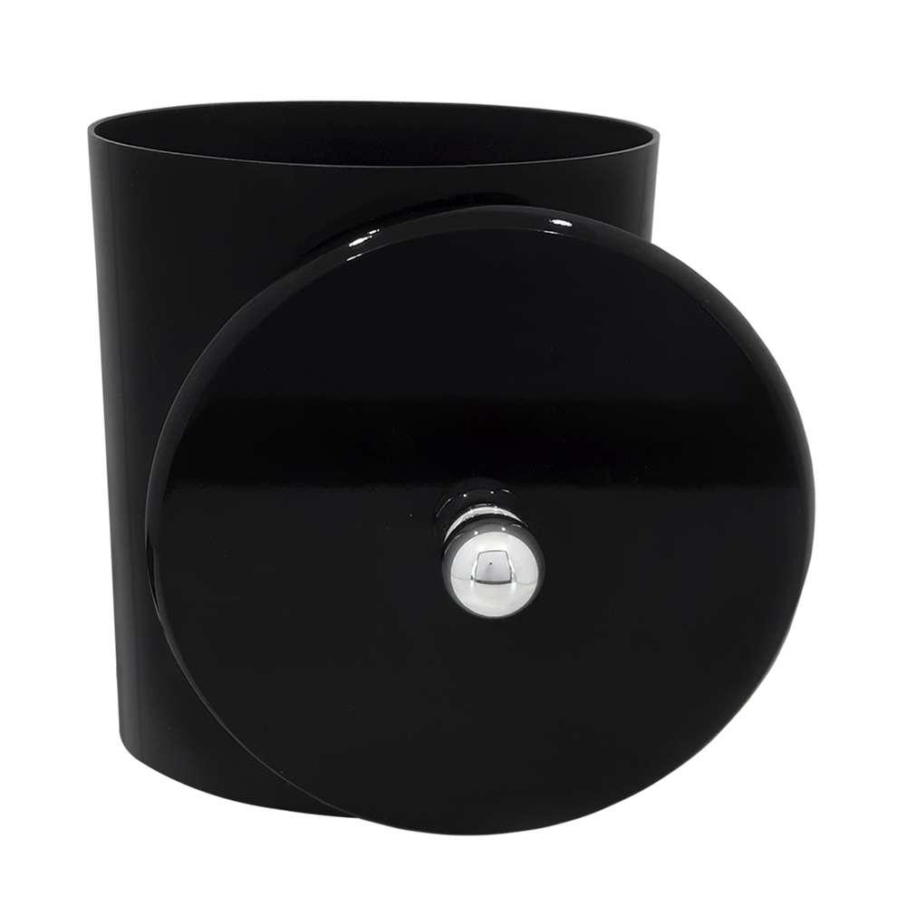 Lixeira para Banheiro Preta com Tampa Laqueada 6,2l 20x20cm