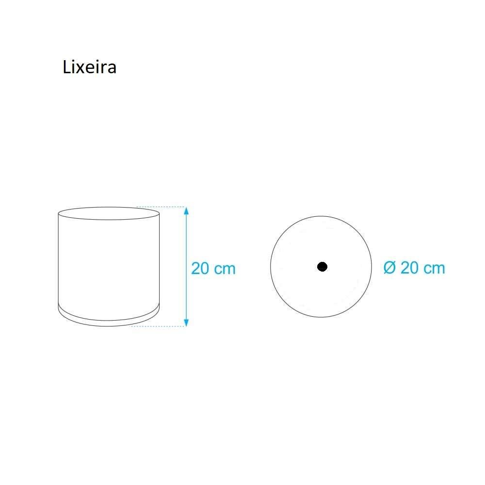 Lixeira para Banheiro Preta com Tampa Laqueada 6,2l 20x20cm