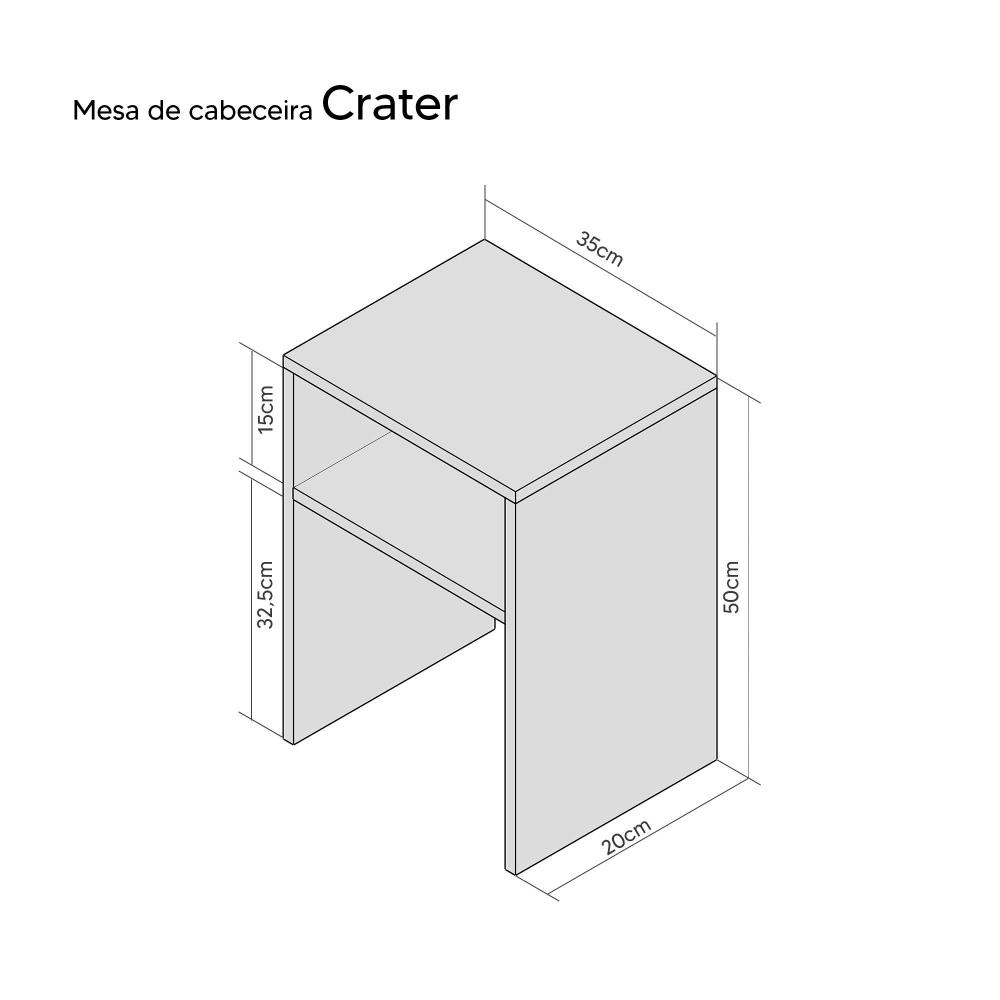 Mesa de Cabeceira Freijo Cama Solteiro Quarto Sala 35x50cm