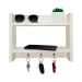 Porta Chave de Parede Suporte para Chaveiro Decorativo Branco