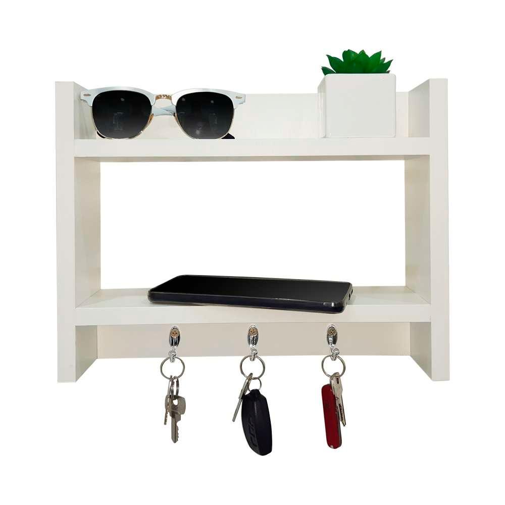Porta Chave de Parede Suporte para Chaveiro Decorativo Branco