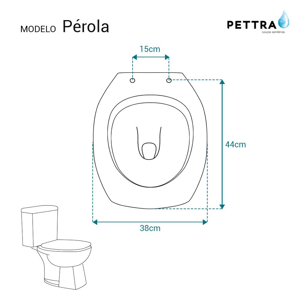 Tampa de Vaso Acrilico Perola Branco para Bacia Pettra