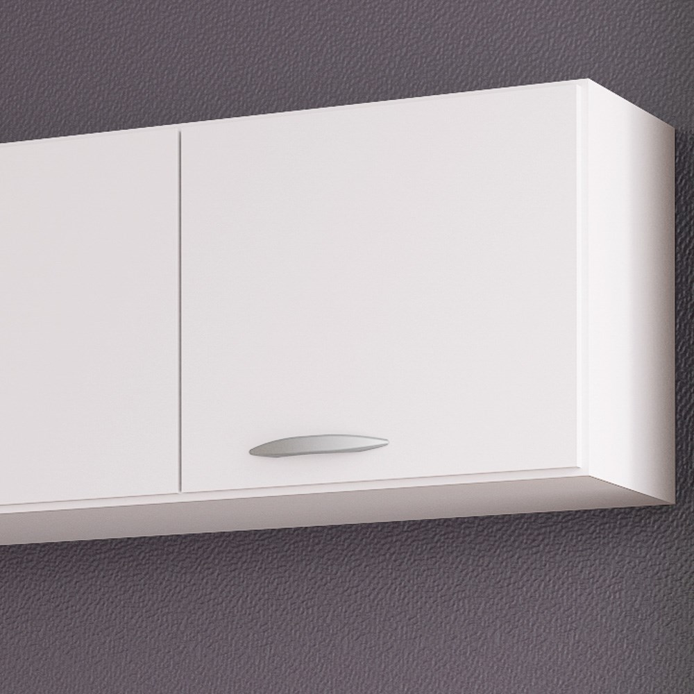 Armário Aéreo 3 Portas 120cm Branco - Poquema