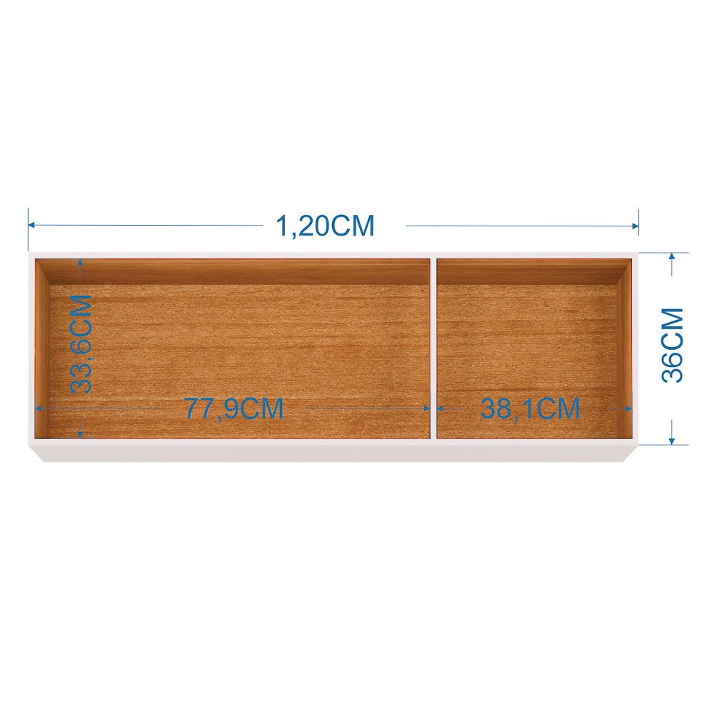 Armário Aéreo 3 Portas 120cm Branco - Poquema