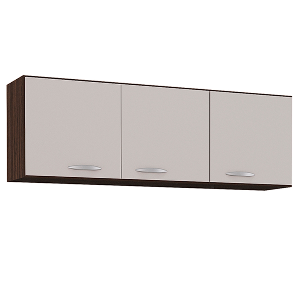 Armario Aereo 3 Portas 120 cm 843 Chocolate Off White POQQ
