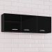 Armario Aereo 3 Portas 120 cm 843 Preto POQQ