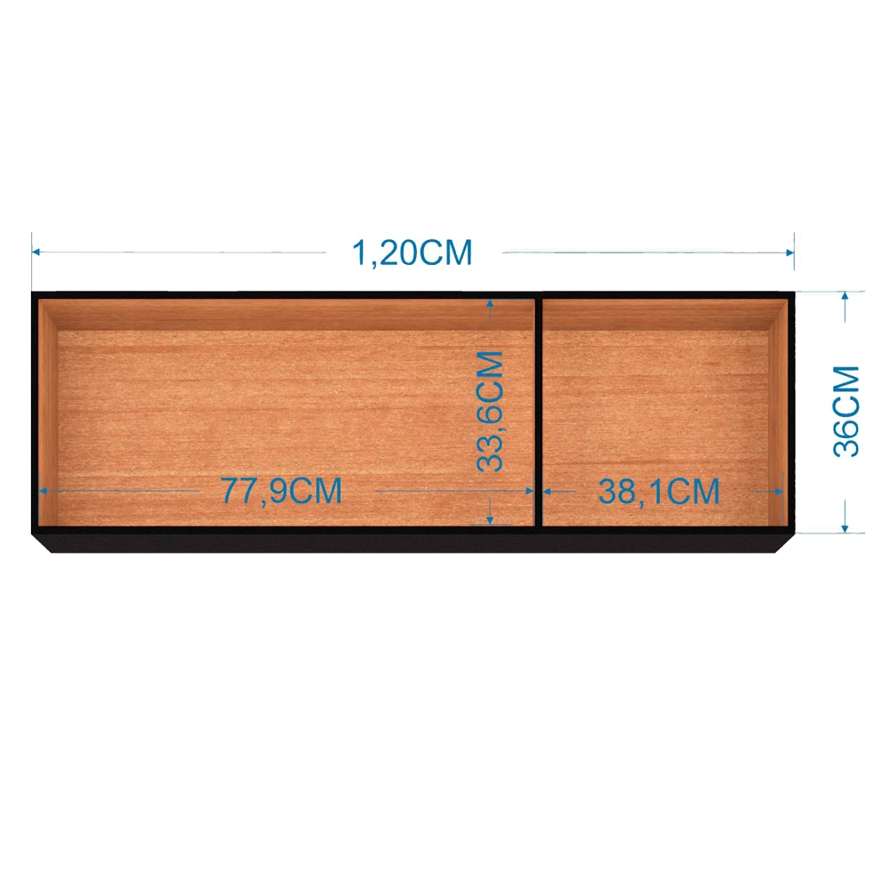 Armario Aereo 3 Portas 120 cm 843 Preto POQQ