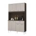 Armario Cozinha Kit Cassia Com 8 Portas e 1 Gaveta Chocolate/Off White