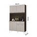 Armario Cozinha Kit Cassia Com 8 Portas e 1 Gaveta Chocolate/Off White