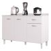 Balcão 120cm 3 Portas 1 Gaveta Branco  - Poquema