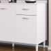 Balcão 120cm 3 Portas 1 Gaveta Branco  - Poquema