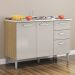 Balcao Para Pia 3 Portas 120 cm 508 Damasco Off White POQQ