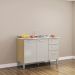 Balcao Para Pia 3 Portas 120 cm 508 Damasco Off White POQQ
