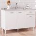 Balcao Pia 120cm 3 Portas 434 Branco POQQ