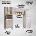 Cozinha Compacta 8 Portas 244 cm 506 Damasco Off White POQQ