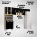 Cozinha Compacta 8 Portas 244 cm 506 Damasco Preto POQQ