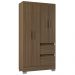 Guarda Roupa Solteiro 4 Portas 91 cm 948 Castanho POQQ