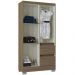Guarda Roupa Solteiro 4 Portas 91 cm 948 Castanho POQQ