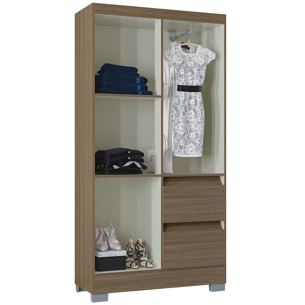 Guarda Roupa Solteiro 4 Portas 91 cm 948 Castanho POQQ