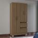 Guarda Roupa Solteiro 4 Portas 91 cm 948 Castanho POQQ