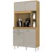 Kit Armario Cozinha 4 Portas 881 Damasco Off White POQQ