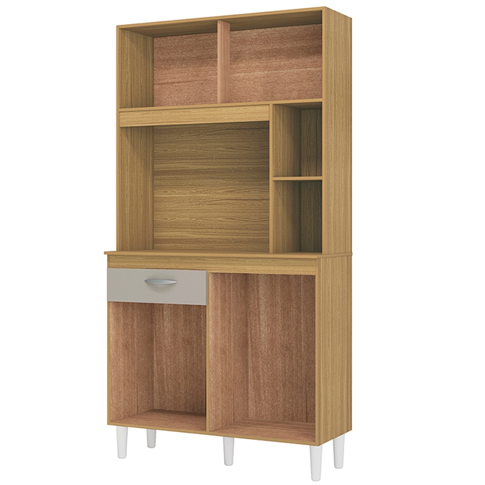 Kit Armario Cozinha 4 Portas 881 Damasco Off White POQQ